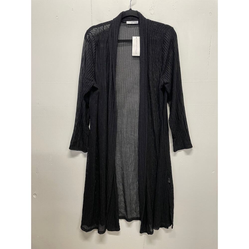 Notations Women's Swimsuit Coverup Size 2X Black New With Tags Long Sleeves